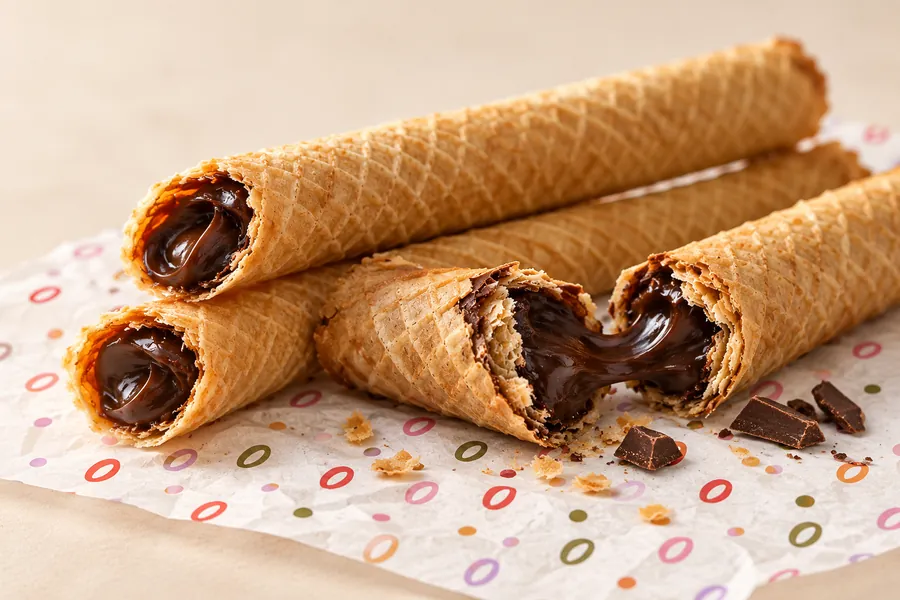 Foto: cubanitos rellenos de ganache de chocolate negro.