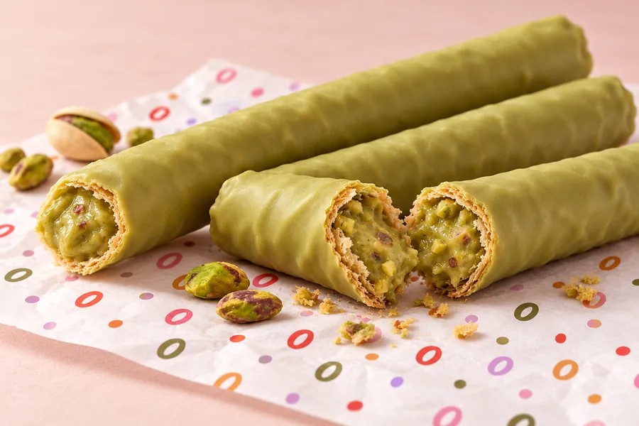 Foto: cubanitos rellenos de pistacho crunchy.
